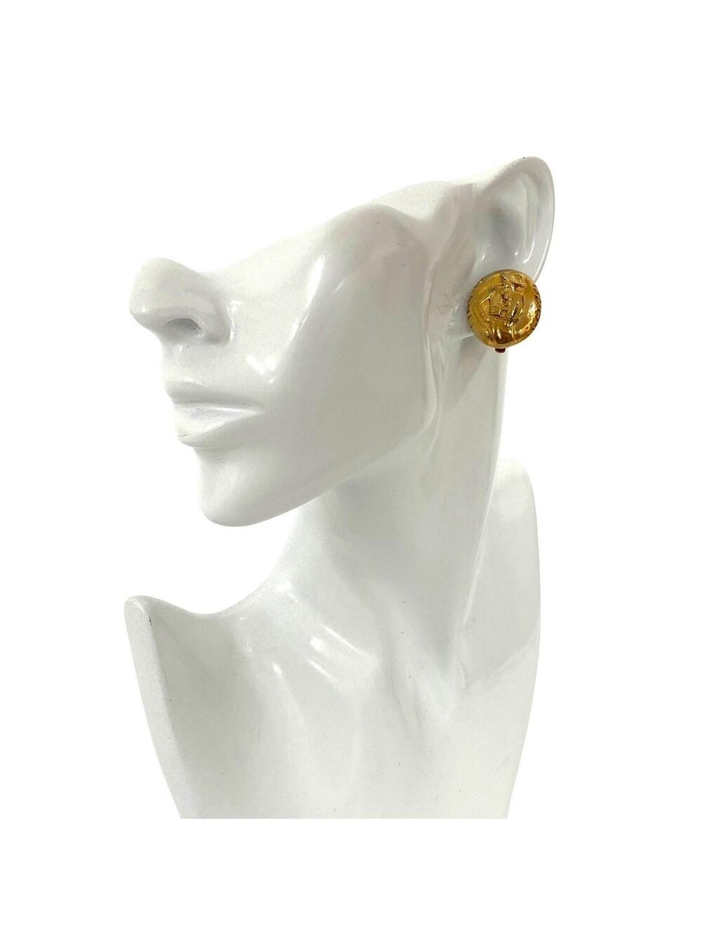 Chanel Vintage Earrings Gold-Tone Metal #215642C59B
